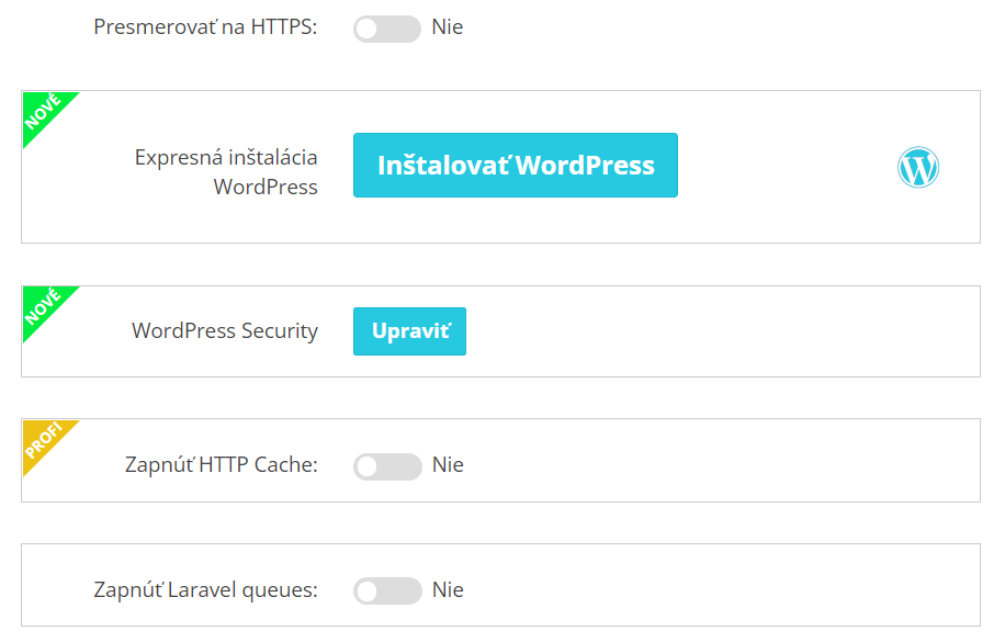 Expresná inštalácia WordPress, WordPress security, HTTP Cache, Laravel queues na subdoméne