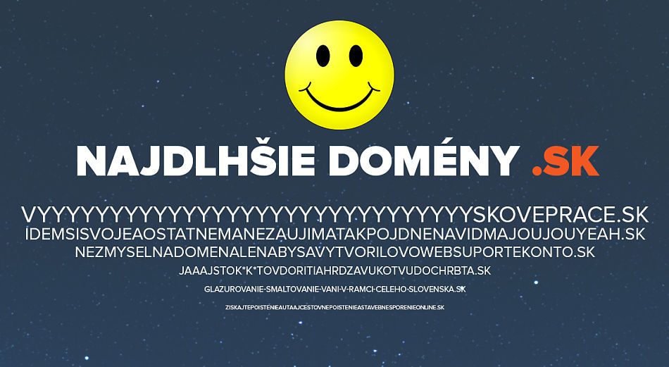 Najdlhšie domény .sk