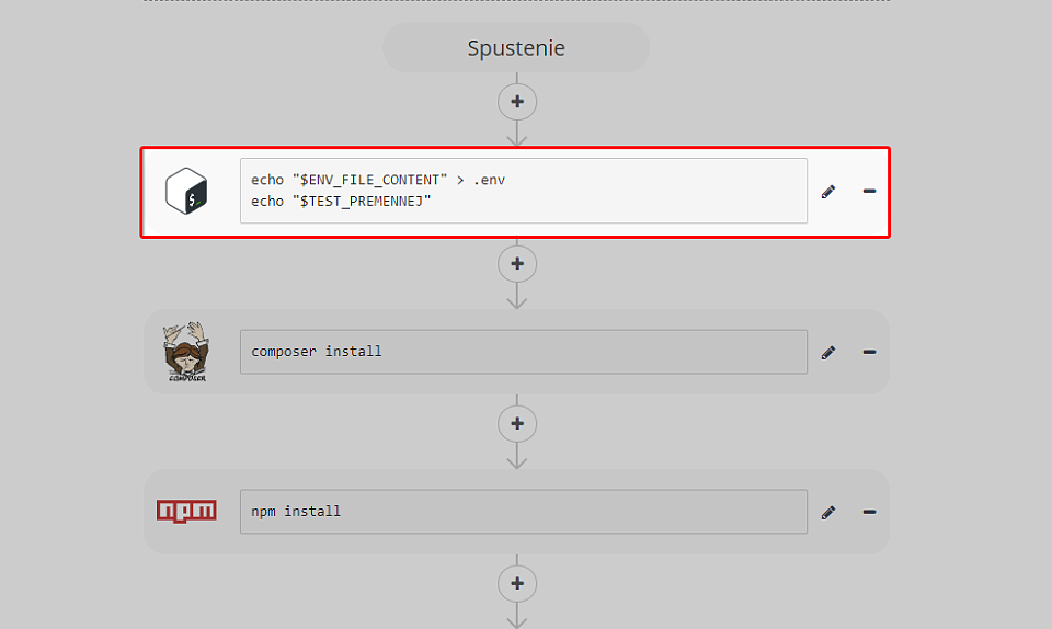 BASH príkazy v build procese