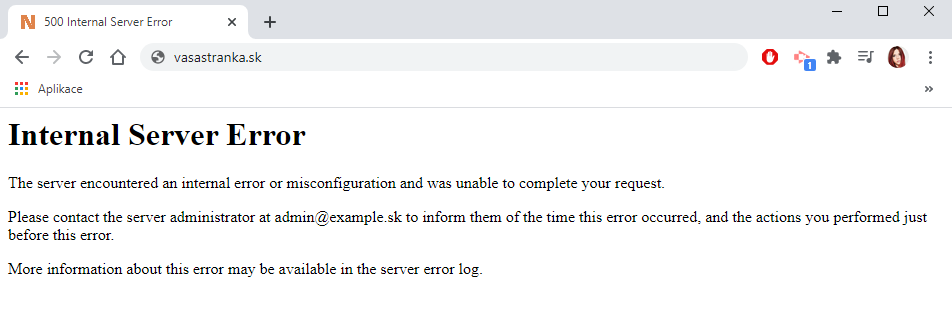 500 Internal Server Error