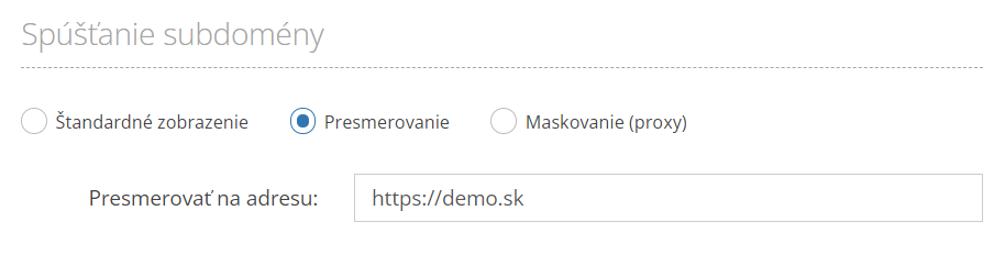 Presmerovanie obsahu na subdoméne