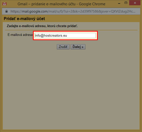 Pridanie e-mailového účtu
