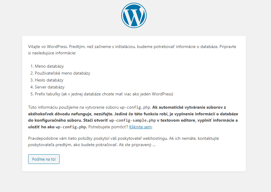 Pripojenie databázy k WordPress