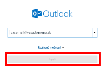 Pripojiť e-mailovú adresu