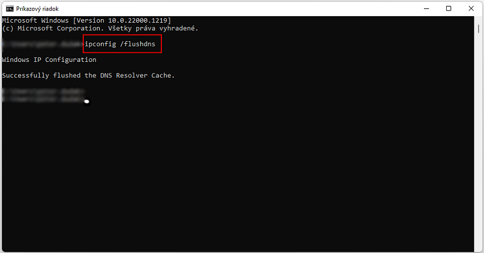 Zmazanie DNS cez príkazový riadok