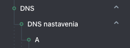 Nastavenia A záznamov na novú IP adresu