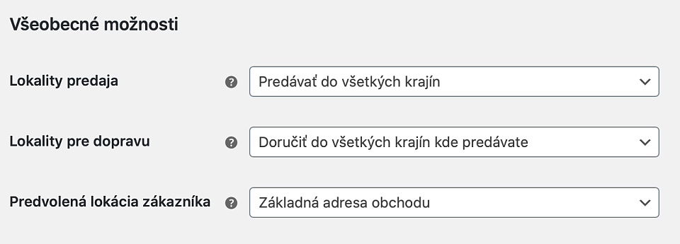 Lokalita predaja vo WooCommerce