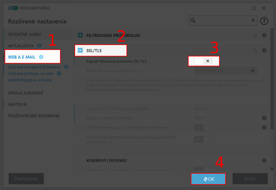 NAstavenie SSL/TLS