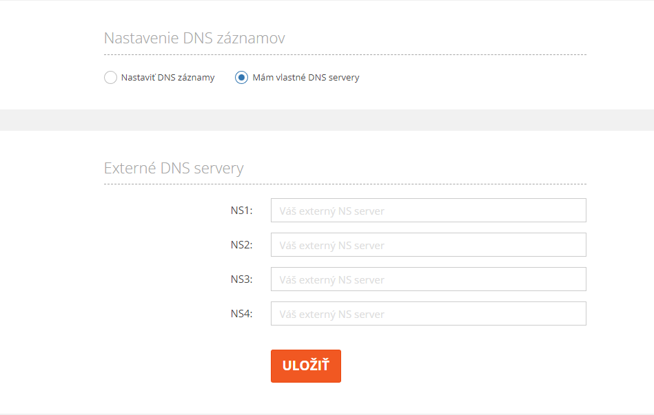 Vlastné DNS servery