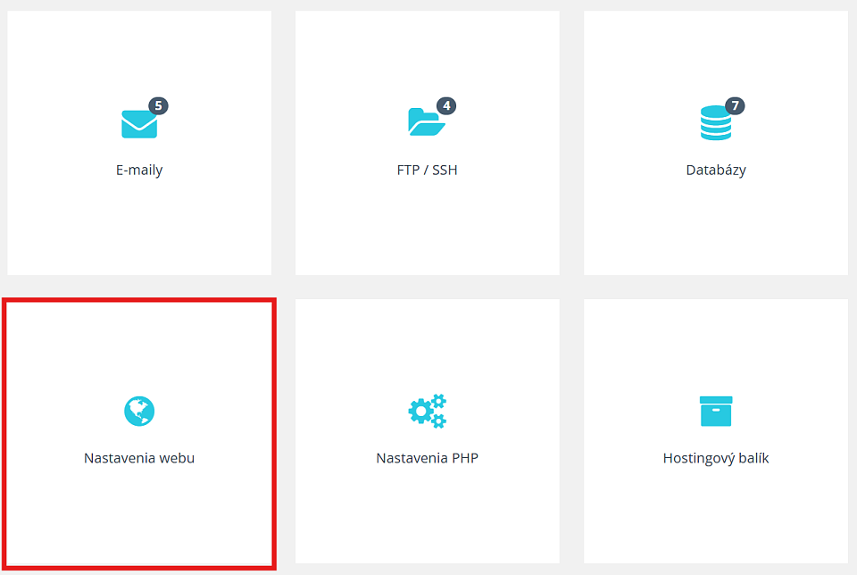 Nastavenie webu v HostCreators