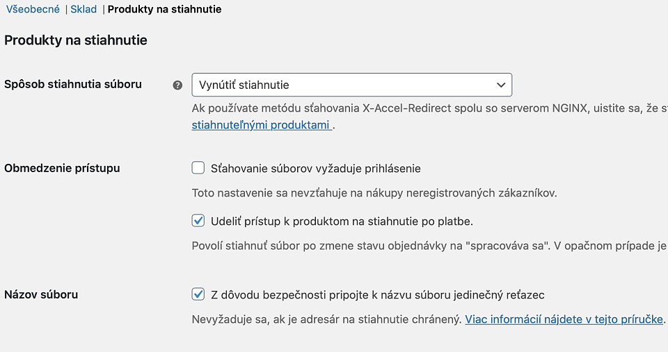 Produkty na stiahnutie vo WooCommerce