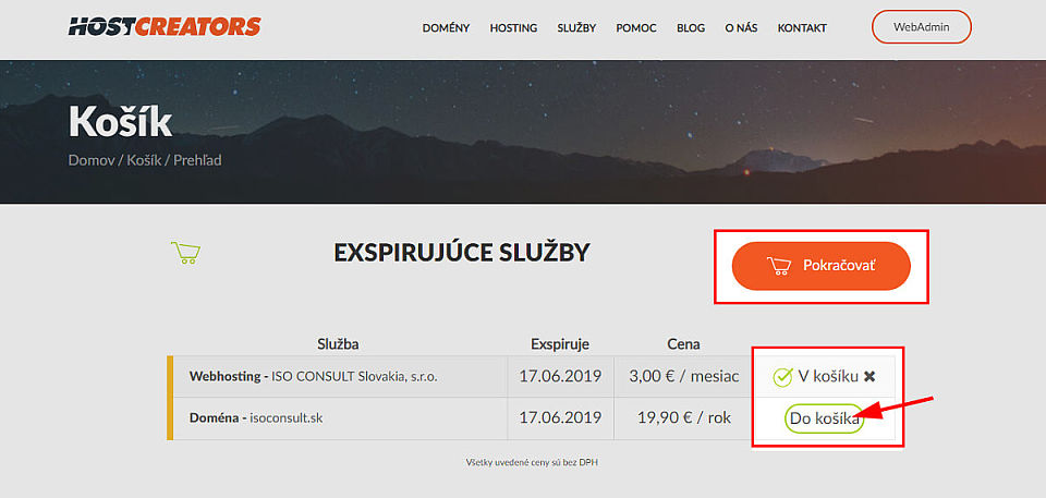 Exspirujúce služby