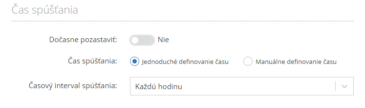 Definovanie času spúšťania cronu