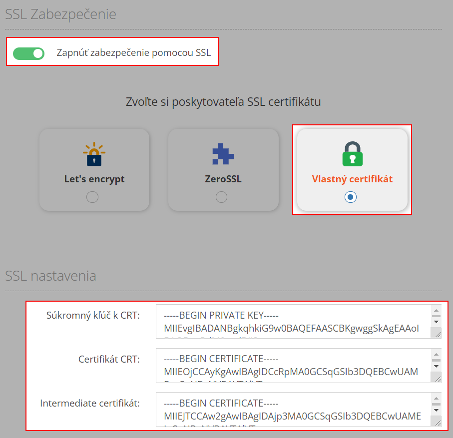 SSL certifikát od iných certifikačných autorít